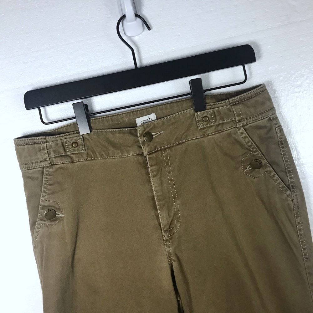 Cache 6 Brown Button Detail Casual Trouser Pants - image 4